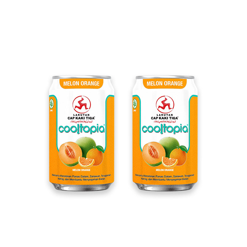 Cap Kaki Tiga Cooltopia Melon Orange